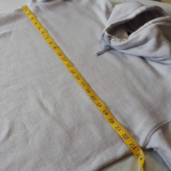 Womens Sz M Lavender Cowl Neck Drawstring Boxy Lightweight Chaps Sweatshirt - Picture 7 of 10